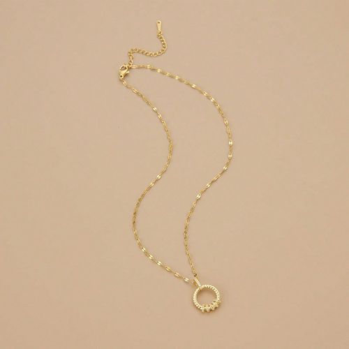 Pièce Colliers En Acier Inoxydable Avec Pendentif De Cercle Géométrique Décoré De Strass - SHEIN - Modalova