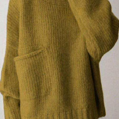 Pull col rond couleur unie, grande taille, automne/hiver - SHEIN - Modalova