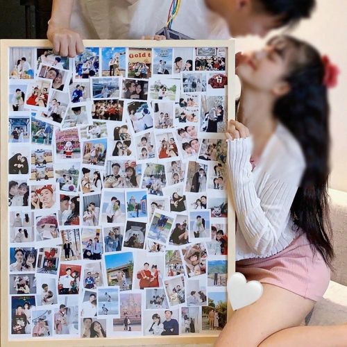 Pièce Grand cadre photo en bois multi-photos, pour couple, étudiant. Cadre photo à accrocher au mur, mur photo, cadre d'affichage rectangulaire pou - SHEIN - Modalova