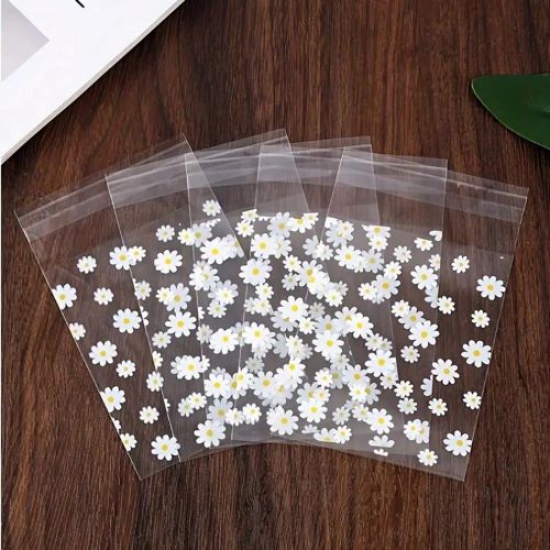 Pièces Sacs d'emballage cadeaux OPP à motif de petites marguerites fraîches et mignonnes de 3,15 * 5,11 pouces, avec des cartes-cadeaux imprimées - SHEIN - Modalova