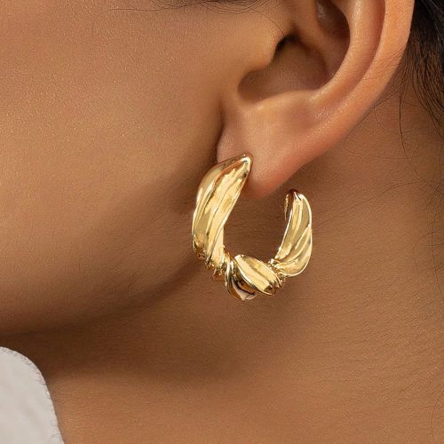 Paire de boucles d'oreilles métalliques géométriques minimalistes, convient pour le port quotidien des s - SHEIN - Modalova