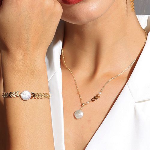 Set de collier à détail de rondelle & Bracelet - SHEIN - Modalova