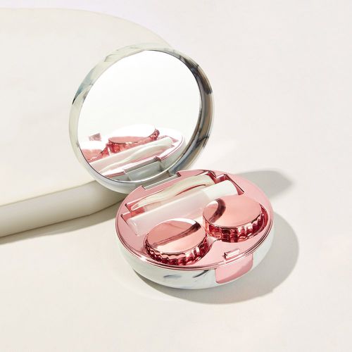 Set de étui à lentilles de contact rond avec détail de miroir 5 pièces - SHEIN - Modalova