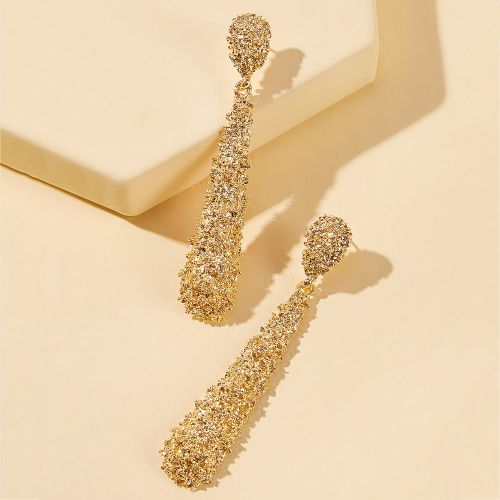 Paire de boucles d'oreilles texturées mode, géométriques et mates en forme de gouttes d'eau. Cadeau pour le port quotidien, les fêtes et les banqu - SHEIN - Modalova