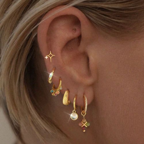 Pièces/set Boucles d'oreilles élégantes avec pendentifs en cubique de zircone colorées, style élégant minimaliste, convient pour les s pour les - SHEIN - Modalova