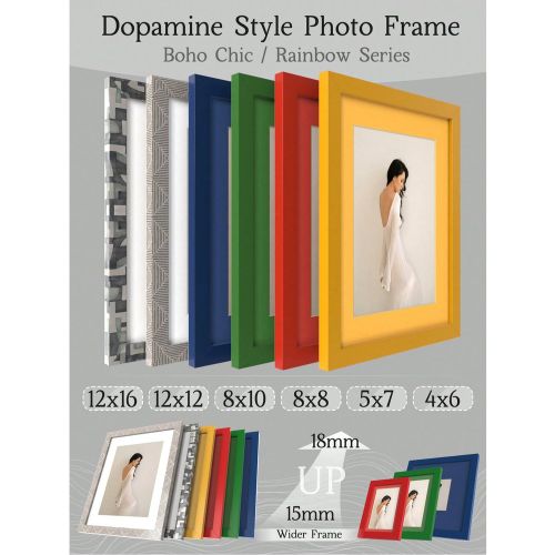 Cadre photo coloré - 4x6/5x7/8x8/8x10/12x12/12x16, style Dopamine / série arc-en-ciel Cadre photo de collection, couleur unie/pastels macaron/vert f - SHEIN - Modalova