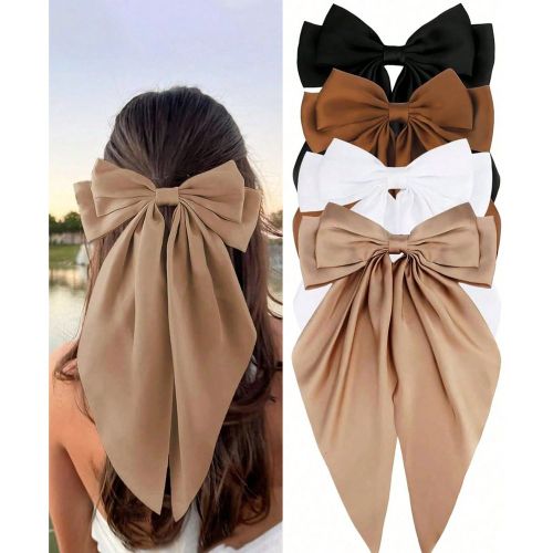 Pièces Pince à cheveuxs, Nœud noir, Nœud blanc, Nœud rose, Nœuds, Ruban satin, Nœud satin, Pince à queue longue, Nœud, Accessoire de cheveux - SHEIN - Modalova