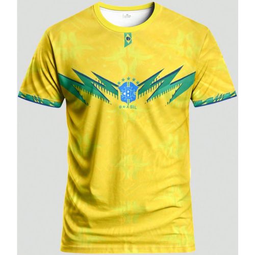 Maillot de football brésilien personnalisés, sweat-shirt sportif confortable à col rond, possibilité de personnaliser avec un nom et un numéro, c - SHEIN - Modalova