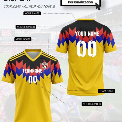 Maillot de football américain jaune personnalisés - Top d'entraînement respirant et à séchage rapide avec impression personnalisée du nom et du - SHEIN - Modalova