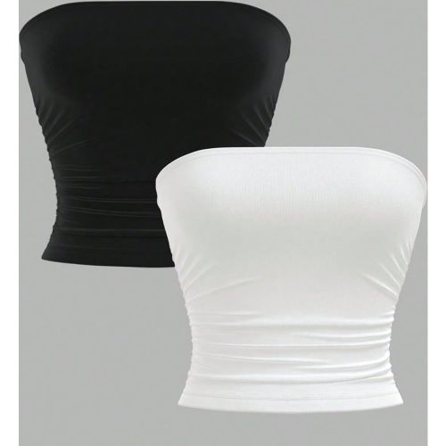 Pièces Ensemble de brassière bandeau simple et confortable froncé - SHEIN - Modalova