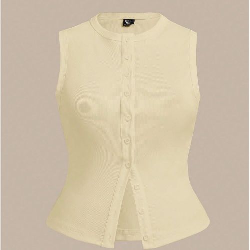 Débardeur moulant en tricot de couleur unie grande taille, décontracté - SHEIN - Modalova