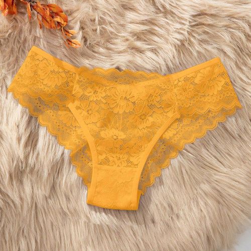 Culottes (string) sans couture avec dentelle jaune - SHEIN - Modalova