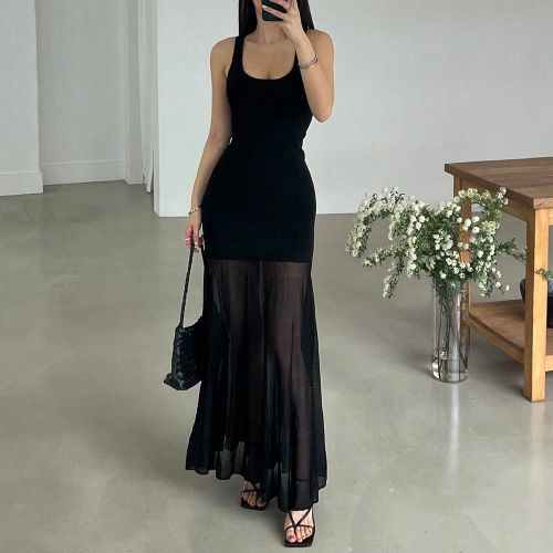 Robe pull fourreau mi-longue sans manchess - SHEIN - Modalova