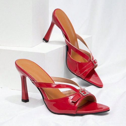 Nouveaux sandales à talons hauts stilettos polyvalents avec nœud en strass - SHEIN - Modalova