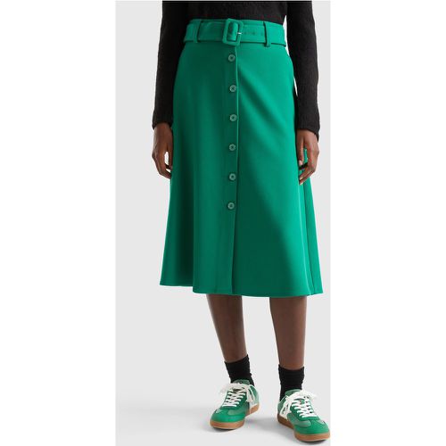 Benetton, Jupe Midi À Ceinture Et Boutons, taille 38, Vert - United Colors of Benetton - Modalova