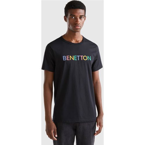 Benetton, T-shirt Noir En Coton Bio À Imprimé Logo, taille XL, Noir - United Colors of Benetton - Modalova