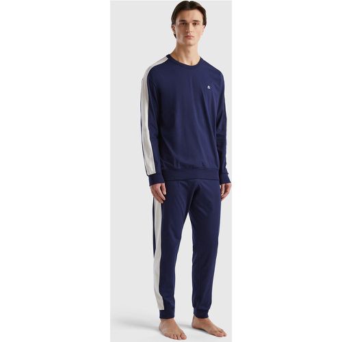 Benetton, Pyjama À Bandes Latérales, taille M, Bleu Foncé - United Colors of Benetton - Modalova