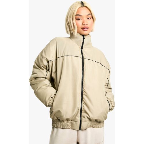Contrast Detail Bomber Jacket - 38 - boohoo - Modalova