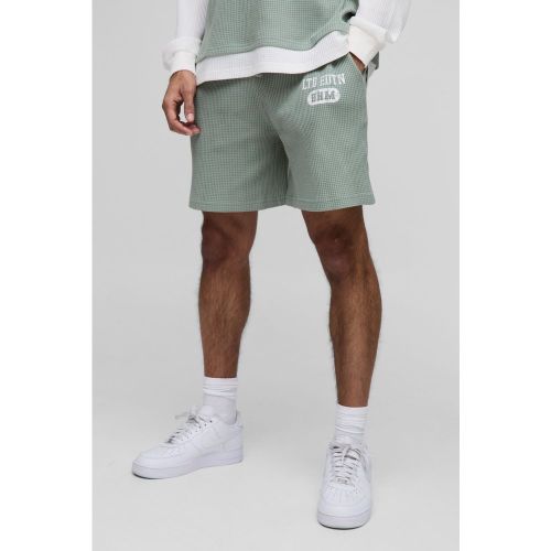 Short oversize imprimé en tissu gaufré - M - Boohooman - Modalova