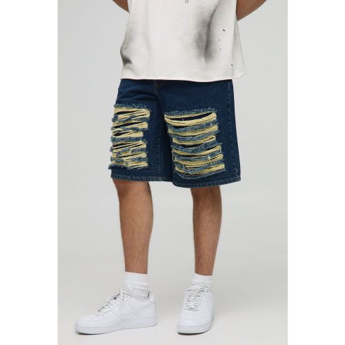 Bermuda large déchiré et réparé - 28 - Boohooman - Modalova