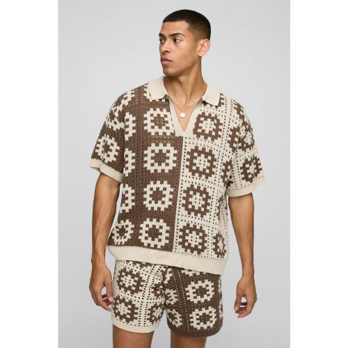 Polo oversize en crochet - taupe - XS - Le polo, cette valeur sûre !Il se trouve à mi-chemin entre le look classe et casual, c'est clairement la pi - CMM11940-167-37 - Modalova