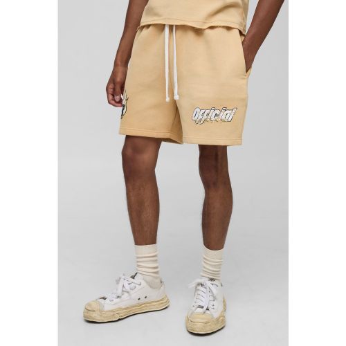 Short large délavé à imprimé moto - beige - M - Toujours besoin de shorts en jersey !Idéal aussi bien pour nos sessions sport que pour chiller s - CMM14885-161-56 - Modalova