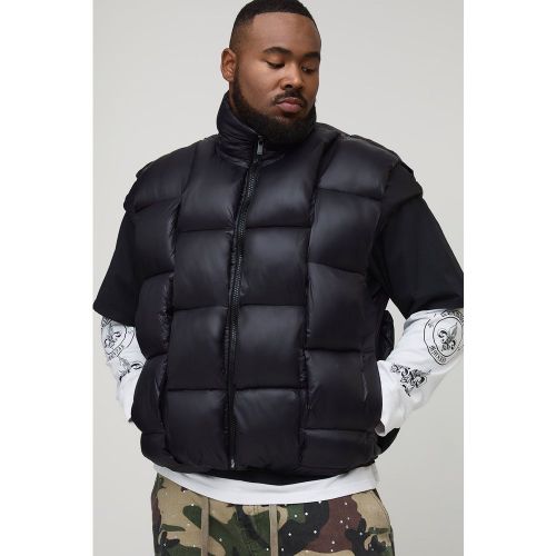 Plus High Shine Weft Oversized Funnel Neck Gilet - 2XL - Boohooman - Modalova