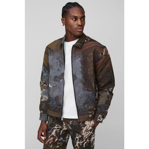 Oversized Angelic Renaissance Tapestry Zip Up Overshirt - S - Boohooman - Modalova