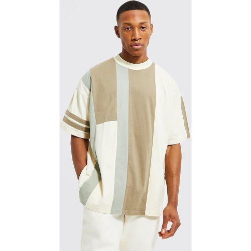 T-shirt oversize style color block à bandes contrastantes - M - Boohooman - Modalova