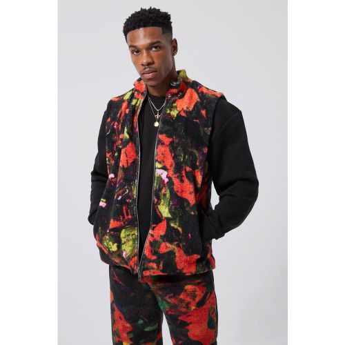 Gilet imprimé sans manches en polaire homme - S - Boohooman - Modalova