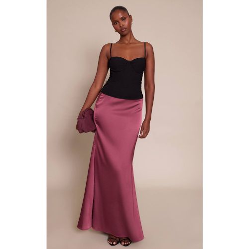 Plum Jupe Longue Fluide En Satin | Taille 34 - PrettyLittleThing - Modalova