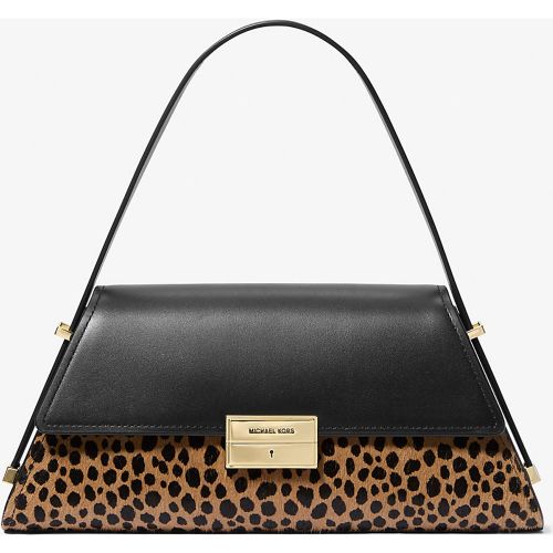 MK Sac porté épaule Ludlow de taille moyenne en cuir et poil de vachette à imprimé guépard - Michael Kors - MICHAEL Michael Kors - Modalova