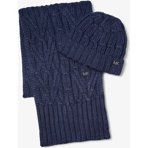 MK Ensemble bonnet et écharpe en tricot torsadé - Michael Kors - Michael Kors Mens - Modalova