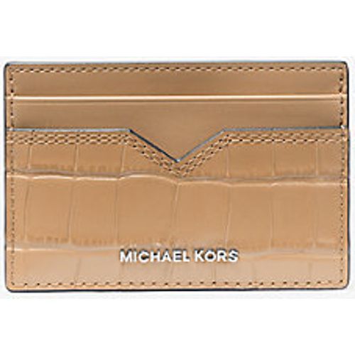 MK Porte-cartes Hudson en cuir effet crocodile en relief - Michael Kors - Michael Kors Mens - Modalova