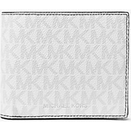 MK Portefeuille compact Greyson à logo avec compartiment à monnaie - BLANC ÉCLATANT (Blanc) - Michael Kors - Michael Kors Mens - Modalova