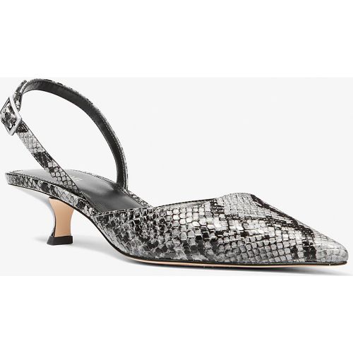 MK Escarpin Luna à petit talon en cuir effet serpent en relief et à bride arrière - Michael Kors - MICHAEL Michael Kors - Modalova