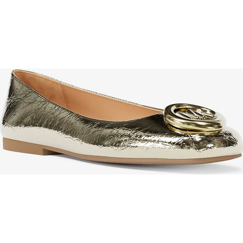 MK Ballerine Milan en cuir métallisé craquelé - Michael Kors - MICHAEL Michael Kors - Modalova