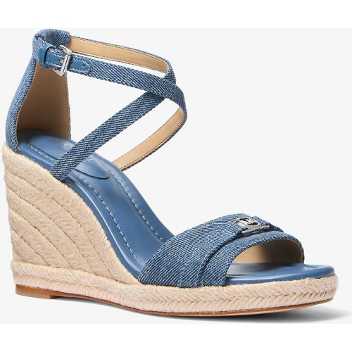 MK Sandale Mandy en denim à semelle compensée - Michael Kors - MICHAEL Michael Kors - Modalova