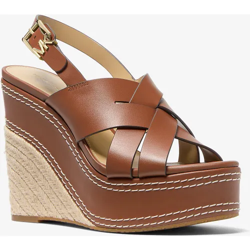 MK Sandale Nora en cuir à semelle compensée - Michael Kors - MICHAEL Michael Kors - Modalova