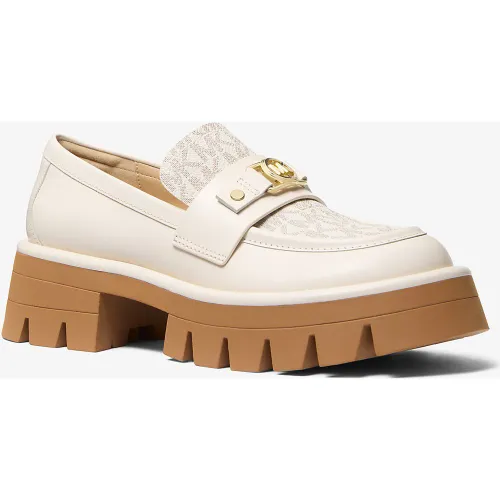 MK Mocassin Mandy en cuir avec semelle compensée et logo Signature - Michael Kors - MICHAEL Michael Kors - Modalova
