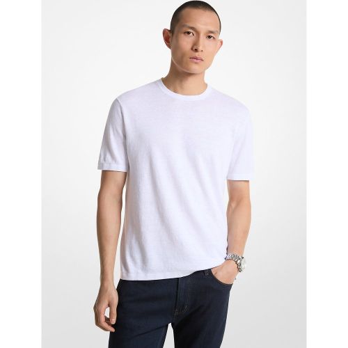 MK T-shirt en mélange de lin - Michael Kors - Michael Kors Mens - Modalova