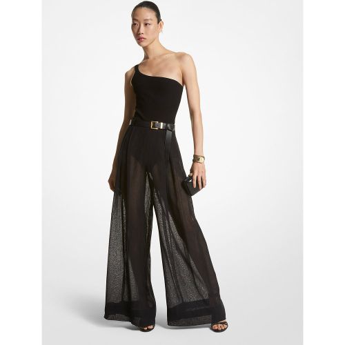 MK Pantalon palazzo en gaze de lin - Michael Kors - MICHAEL KORS COLLECTION - Modalova