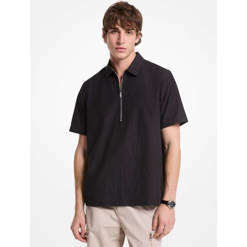 MK Chemise à demi-zip en mélange de coton effet froissé - Michael Kors - Michael Kors Mens - Modalova