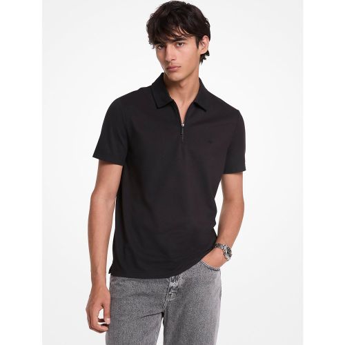 MK Polo zippé en piqué de coton mélangé - Michael Kors - Michael Kors Mens - Modalova
