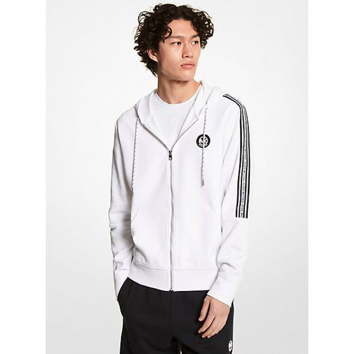 MK Pull à capuche en mélange de coton avec bande à logos et fermeture zippée - - Michael Kors - Michael Kors Mens - Modalova