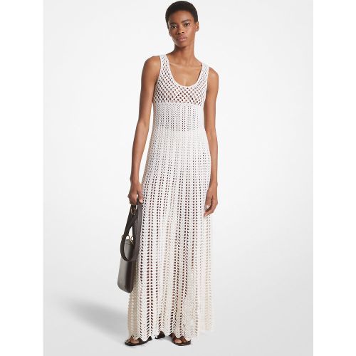 MK Robe débardeur crochetée à la main en cachemire et coton - Michael Kors - MICHAEL KORS COLLECTION - Modalova