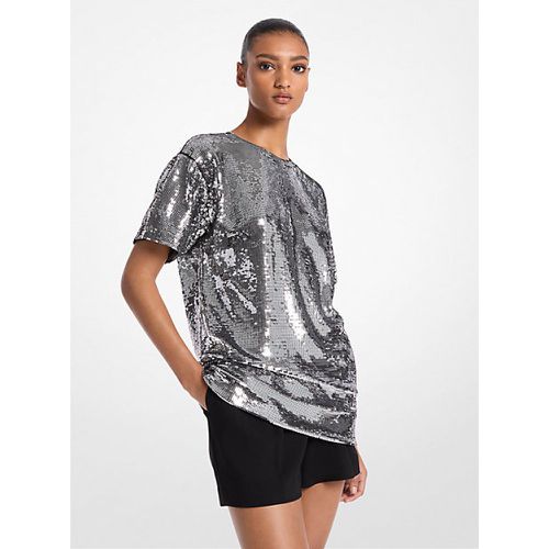 MK T-shirt surdimensionné en jersey à sequins - Michael Kors - MICHAEL Michael Kors - Modalova