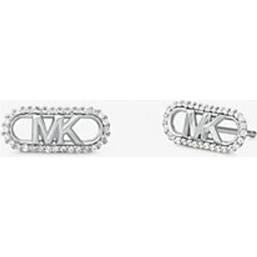 MK Boucles d'oreilles à logo Empire en sterling plaqué en métal précieux et pierres pavées - Michael Kors - Modalova
