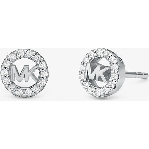 MK Clous d'oreilles Fulton en sterling plaqué en métal précieux avec pierres pavées et breloque à logo - Michael Kors - Modalova