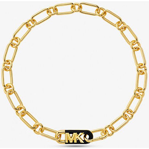 MK Collier à maillons et logo Empire en laiton plaqué en métal précieux et acétate - Michael Kors - Modalova